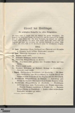 Chronik des Weltkrieges