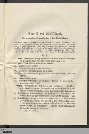 Chronik des Weltkrieges