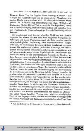 Ein Rundgespräch über die soziale Funktion des Aberglaubens (H. Bender)