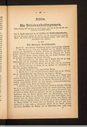 Anhang - Die Friedensbedingungen