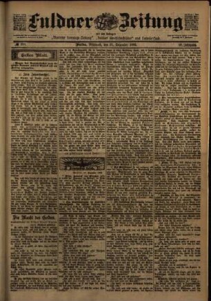 Erste Ausgabe vom Mittwoch, den 31. Dezember 1902.