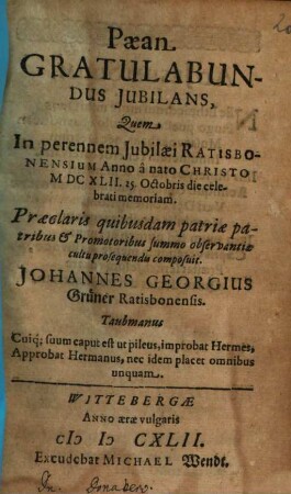 Paean Gratulabundus Jubilans