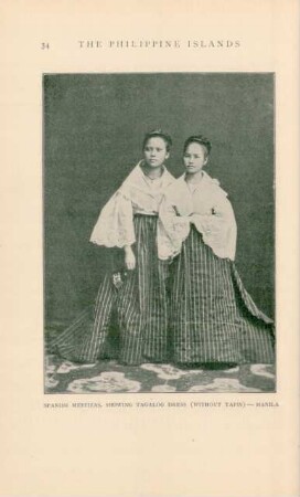 Spanish mestizas, showing Tagalog dress (without tapis) - Manila