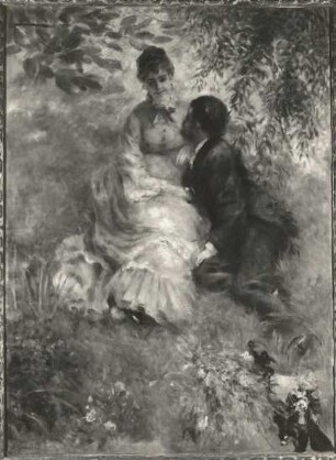 Liebespaar (1875, bezeichnet links unten: "A. Renoir"; Leinwand; 1,755 x 1,30 m; Nationalgalerie Prag)