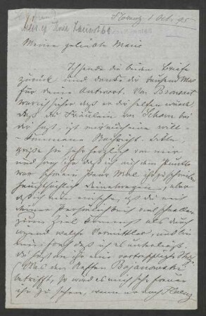 Brief an Marie von Bülow : 01.10.1895
