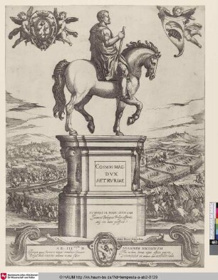 [Reiterstatue des Großherzogs Cosimo I.; La statue équestre de Cosme I, grand duc de Toscane; Equestrian statue of Cosimo I, Grand Duke of Tuscany]]