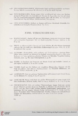 XVIII. Verschiedenes (Nr. 1441 - 1462)