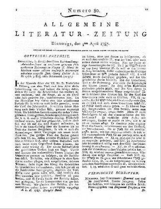 Dahler, J. G.: Animadversiones in versionem graecam Proverbiorum Salomonis. Ex veneta S. M. bibliotheca nuper editam. Straßburg: Verl. der Akad. Buchhandlung 1786
