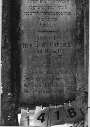 Grabstein 141 [Hahn S. 80 Grab-Nr. 96]: Grabstein 141B [Hahn S. 80 Grab-Nr. 96]