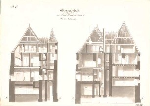 Heideloff, Carl Alexander von; Nürnberg; Burg - Querschnitte