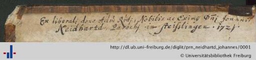 [Provenienz]: Neidhartd, Johannes