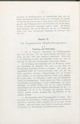 Kapitel II. Die Französischen Handwerkzeugnamen.