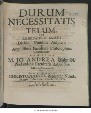 Durum Necessitatis Telum
