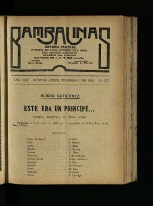 Este era un principe... : novela escenica en tres actos
