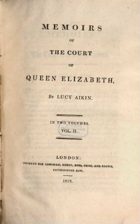 Memoirs of the court of Queen Elizabeth : in two volumes, 2