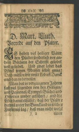 D. Mart. Luth. Vorrede auf den Psalter