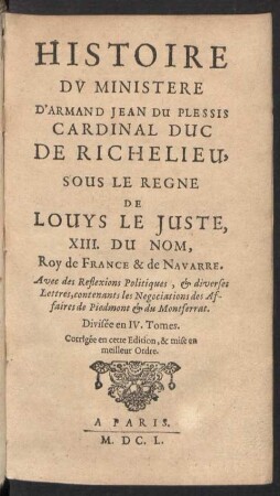Pt. 1: [Tome 1, année 1624 - 1626 und tome 2, année 1627 - 1629]