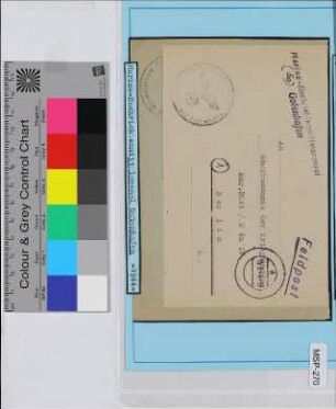 Dienstbrief, Doppelverwendung, Schiffsname/Landeinheit: Marine Nachrichten Arsenal Gotenhafen; Frankatur, Mi.-Nr.: [Keine]; Poststempel: a 15.8.44.-19; Nebenstempel: Kriegsmarine Kriegsmarinearsenal Gotenhafen