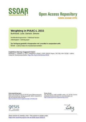 Weighting in PIAAC-L 2015