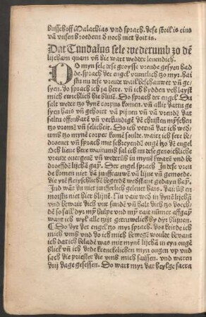 Dat Tundalus sele wederumb zo dem lijcham quam und hie wart wedder levendich.