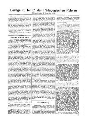 [Umschau] : [Fortsetzung aus dem Hauptblatt] ; Beilage zu Nr. 51 der Pädagogischen Reform