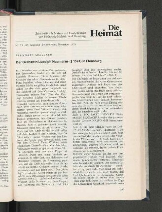 Nr. 11. 83. Jahrgang. Neumünster, November 1976.