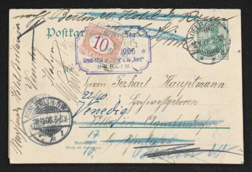 Brief von Max Jungnickel an Gerhart Hauptmann
