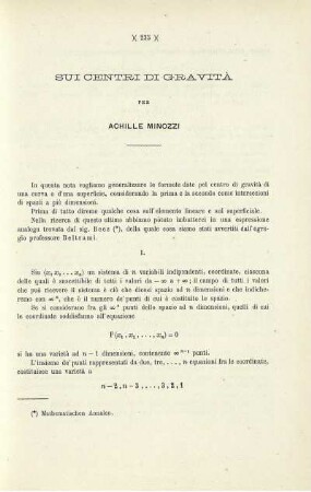Sui centri di gravità.