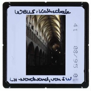 Wells, Kathedrale : Innenansicht Langhaus Nordwand und Gewölbe