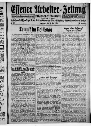 Essener Arbeiter-Zeitung. 1919-1926