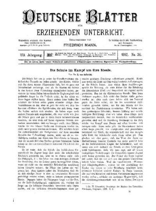 Die Schule im Kampf um ihre Ideale
