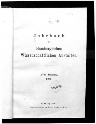 17.1899(1900): Jahrbuch der Hamburgischen Wissenschaftlichen Anstalten