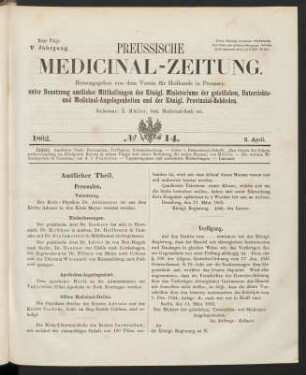 No 14. (2. April 1862) - No 18. (30. April 1862)