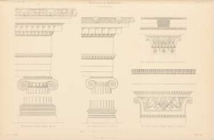 Mausoleum, Halikarnass: Details (aus: Atlas zur Zeitschrift für Bauwesen, hrsg. v. Ministerium der öffentlichen Arbeiten, Jg. 50, 1900)