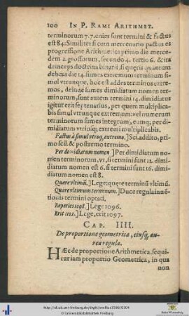 Cap. IIII. De proportione geometrica...