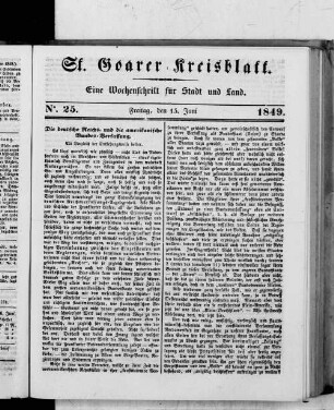 St. Goarer Kreisblatt : eine Wochenschrift für Stadt und Land