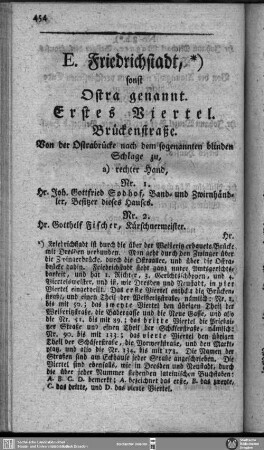 E. Friedrichstadt sonst Ostra genannt