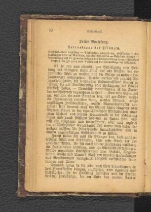 Dritte Vorlesung. Lebensdauer der Pflanzen.