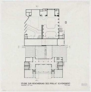 Umbau Prälat Schöneberg (nicht realisiert) – Grundriss 1. OG. Berlin-Schöneberg, Hauptstraße 122