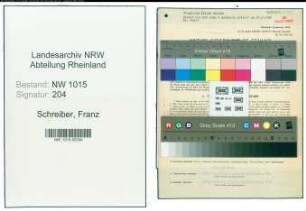Entnazifizierung Franz Schreiber , geb. 31.10.1906 (Assistent)