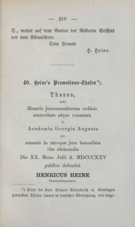 40. Heine's Promotions-Thesen