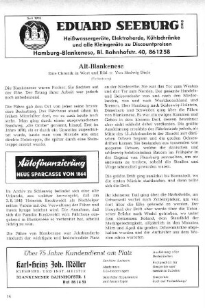 Alt-Blankenese : Eine Chronik in Wort und Bild (Fortsetzung)