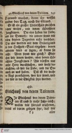 49. Gleichniß von denen Talenten