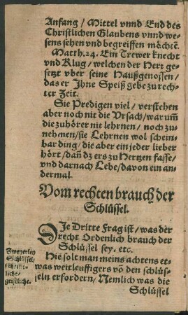Vom rechten brauch der Schlüssel.