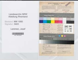 Entnazifizierung Josef Lemmen, geb. 11.05.1906 (Techn.Angest.)