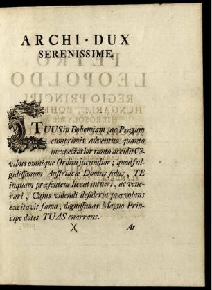 Serenissime! Praefatio.