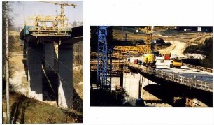 Maustobelviadukt Überbau München - Stuttgart fertiggestellt. Überbau Stuttgart - München, Freivorbau
