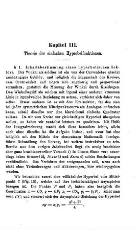 Kapitel III. Theorie der einfachen Hyperbelfunktionen.