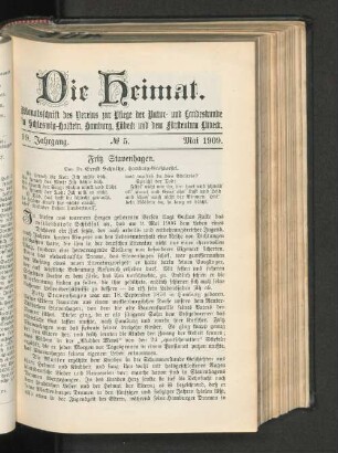 19. Jahrgang. No. 5. Mai 1909.