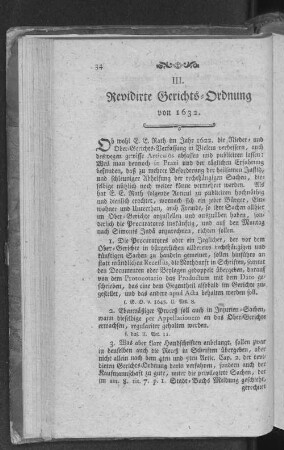 III. Revidirte Gerichts-Ordnung von 1632.